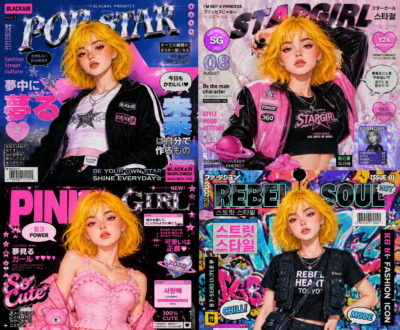 GPT Image 2 Y2K K-Fashion Panels